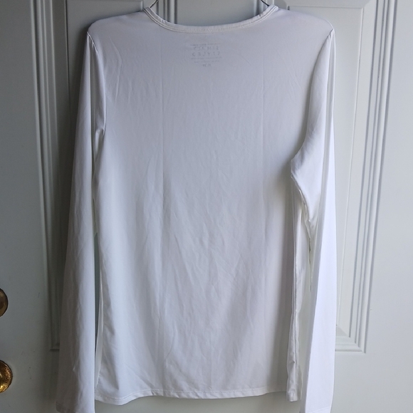 Elegant White Long Sleeve Women's Top - Picture 4 of 5